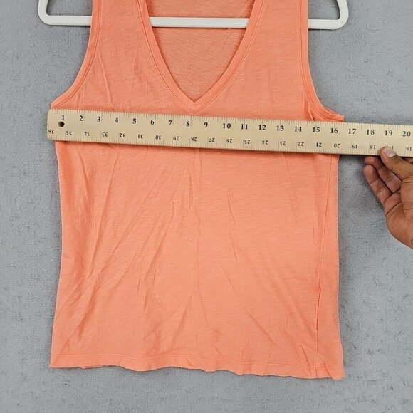 Madewell Tank Top Womens S Orange V-Neck Breathable Cotton Basic Minimalist Chic - Picture 4 of 6